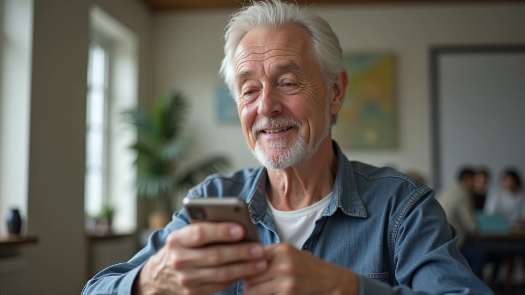 Person holding smartphone while looking at the screen with a focused expression, showing practical daily usage